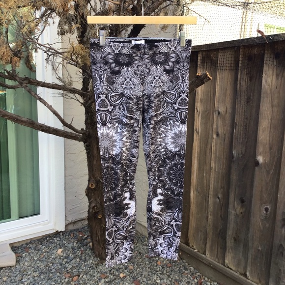 Helmut Lang medallion leggings women’s small black white reflex designer pants - Picture 1 of 6